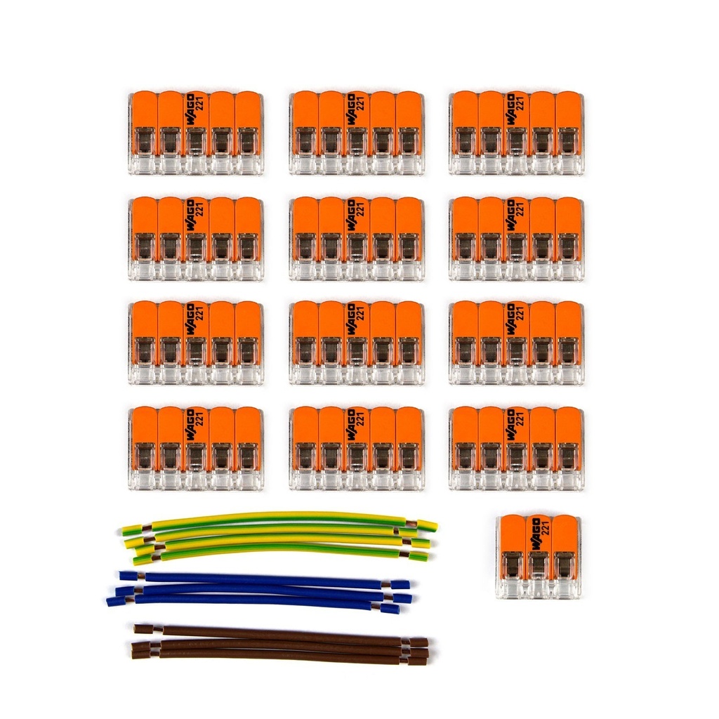 Kit de connexion WAGO compatible avec câble 3x pour rosace à 12 trous