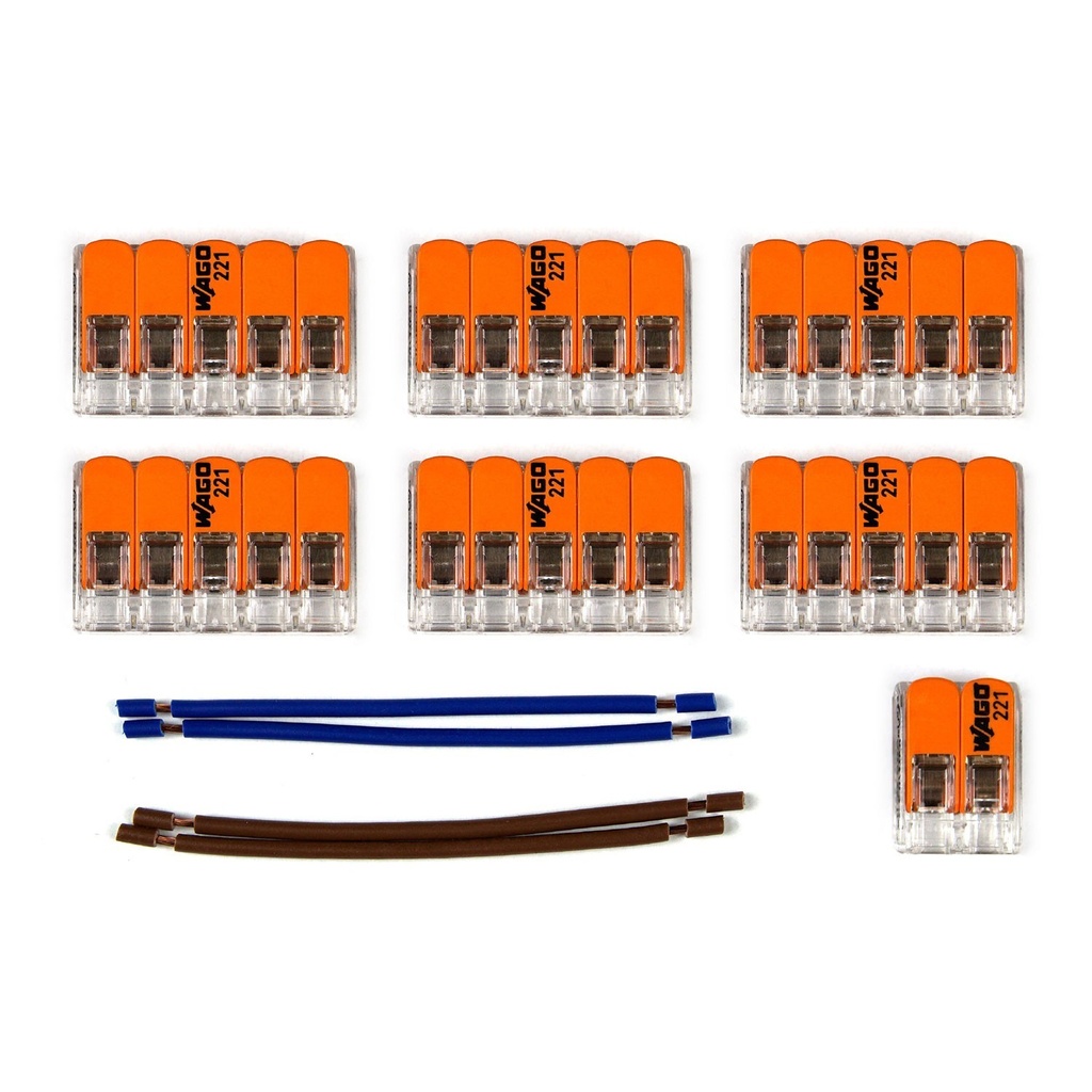 Kit de connexion WAGO pour rosace à 10 trous, compatible avec câble 2x