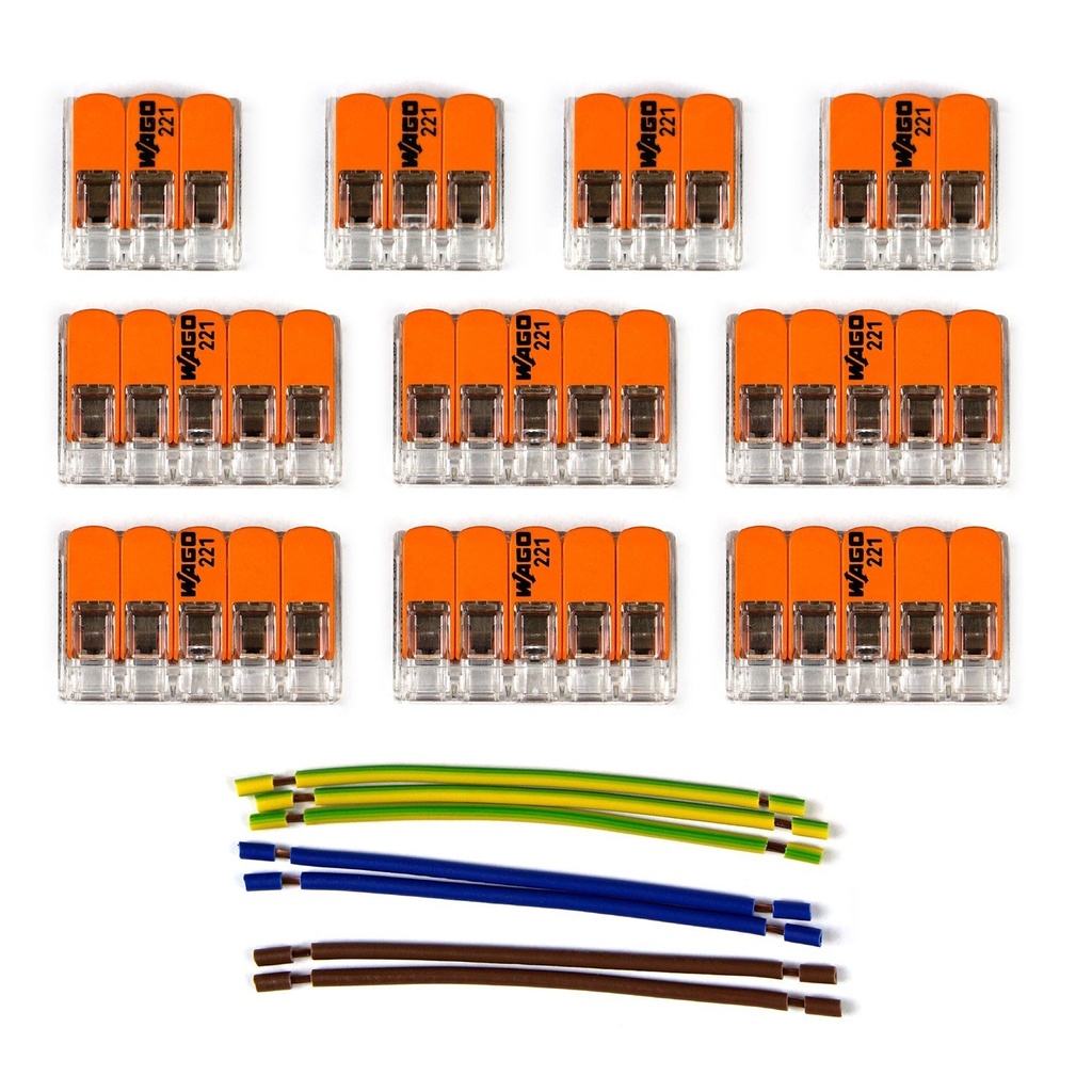 [KMOR308] Kit di collegamento WAGO compatibile con cavo 3x per rosone a 8 fori