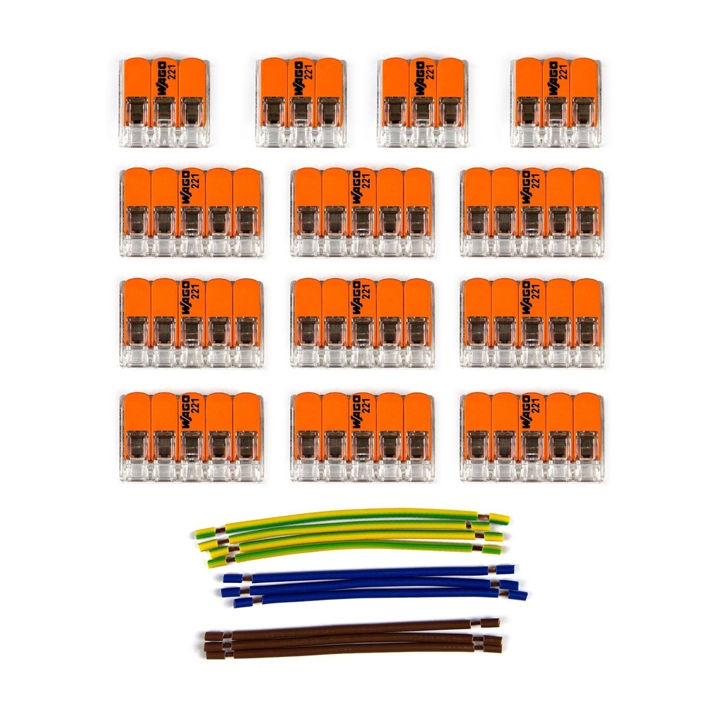 WAGO connector kit compatible with 3x cable for 11-hole ceiling rose