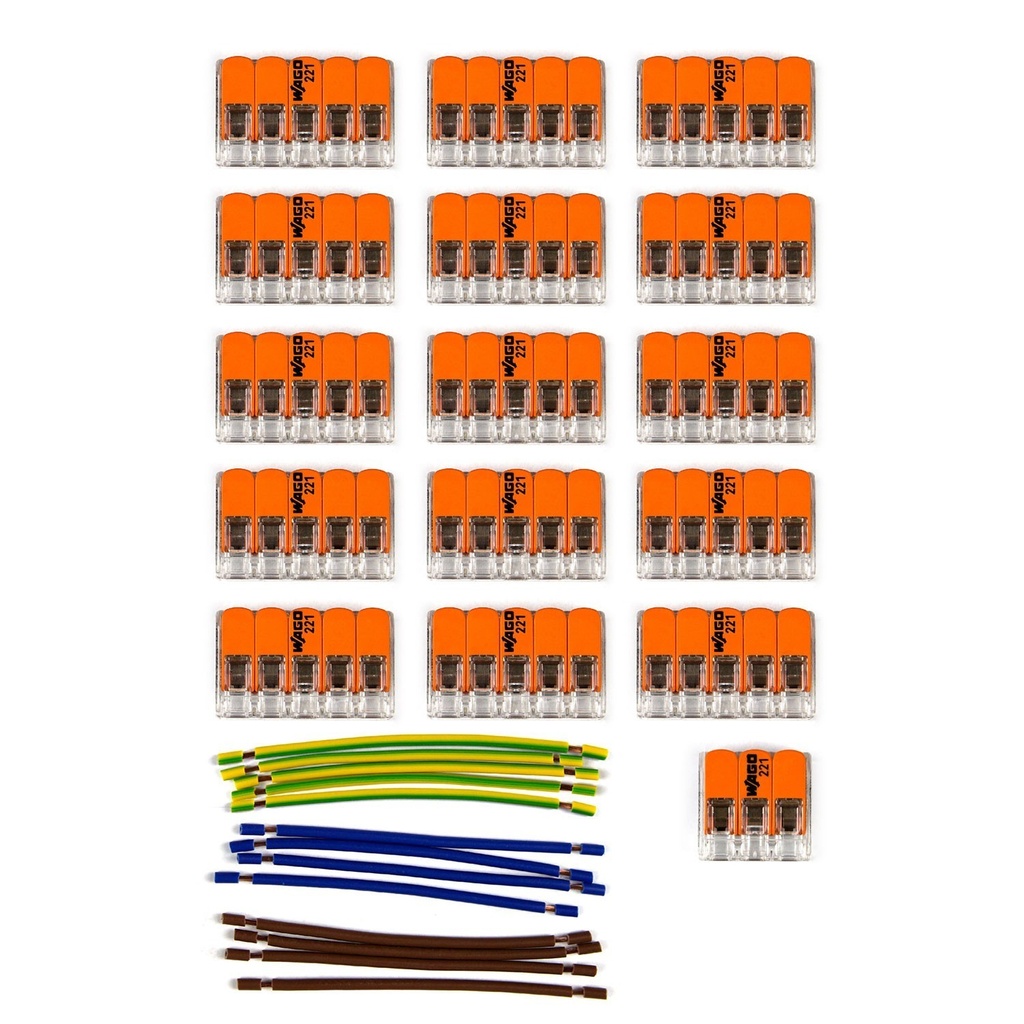 [KMOR315] WAGO connector kit compatible with 3x cable for 15-hole ceiling rose