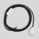 Câblage pour lampe avec câble tressé noir 1,80 m – Fiche UE, Blanc
