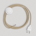Lamp wiring with neutral jute cable, 3 m – EU, White