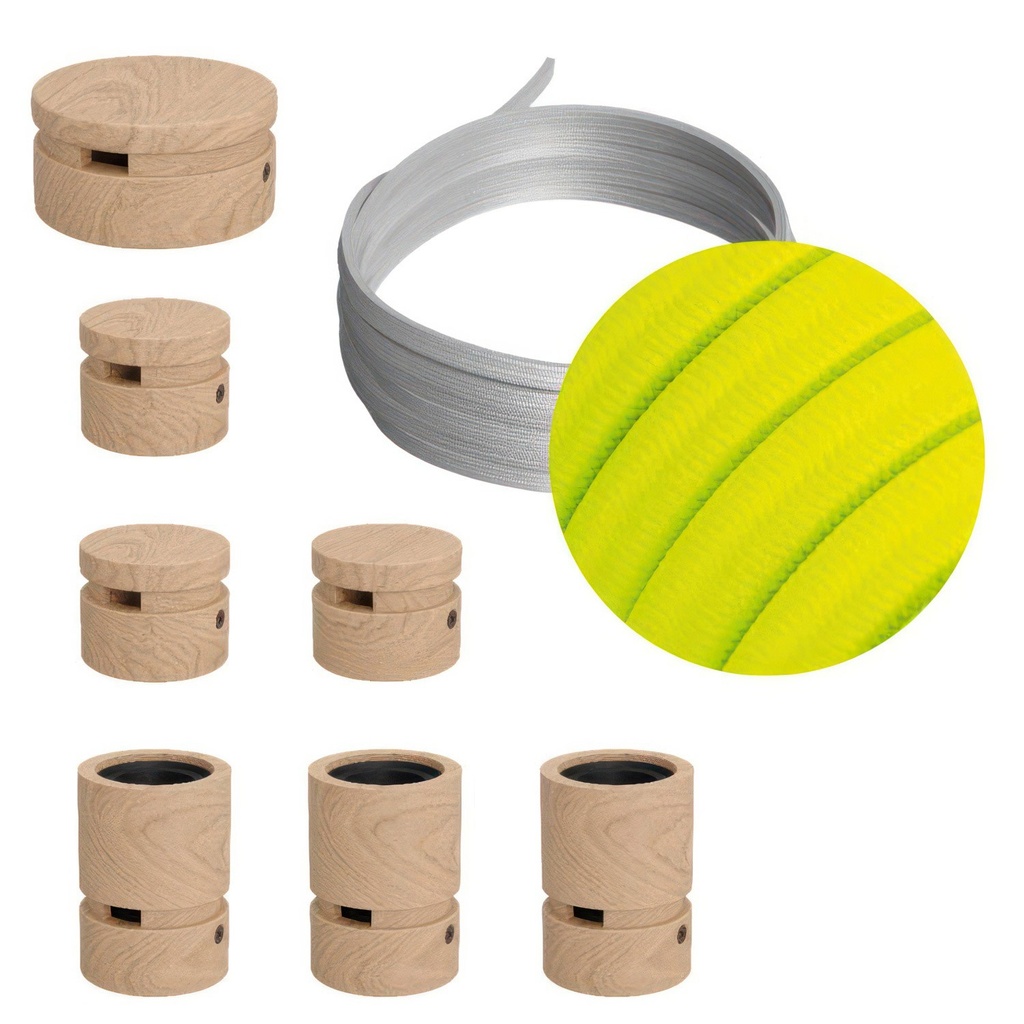 [CAT-LIN-CF10] Système Filé Linear Kit avec 5m de câble pour guirlande et 7 composants en bois pour l'intérieur (CF10)