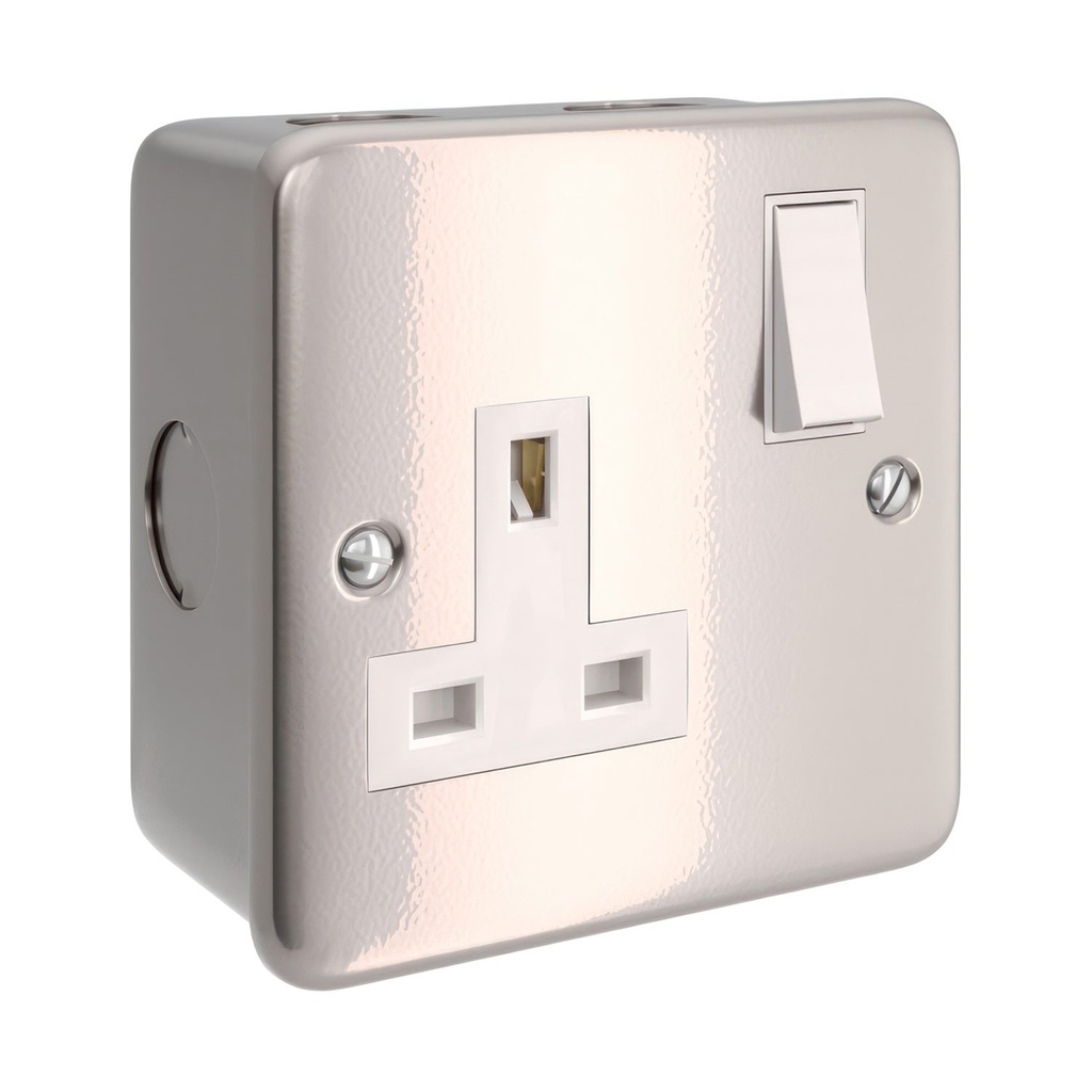 Boîte murale en métal avec prise anglaise et interrupteur pour Creative-Tube