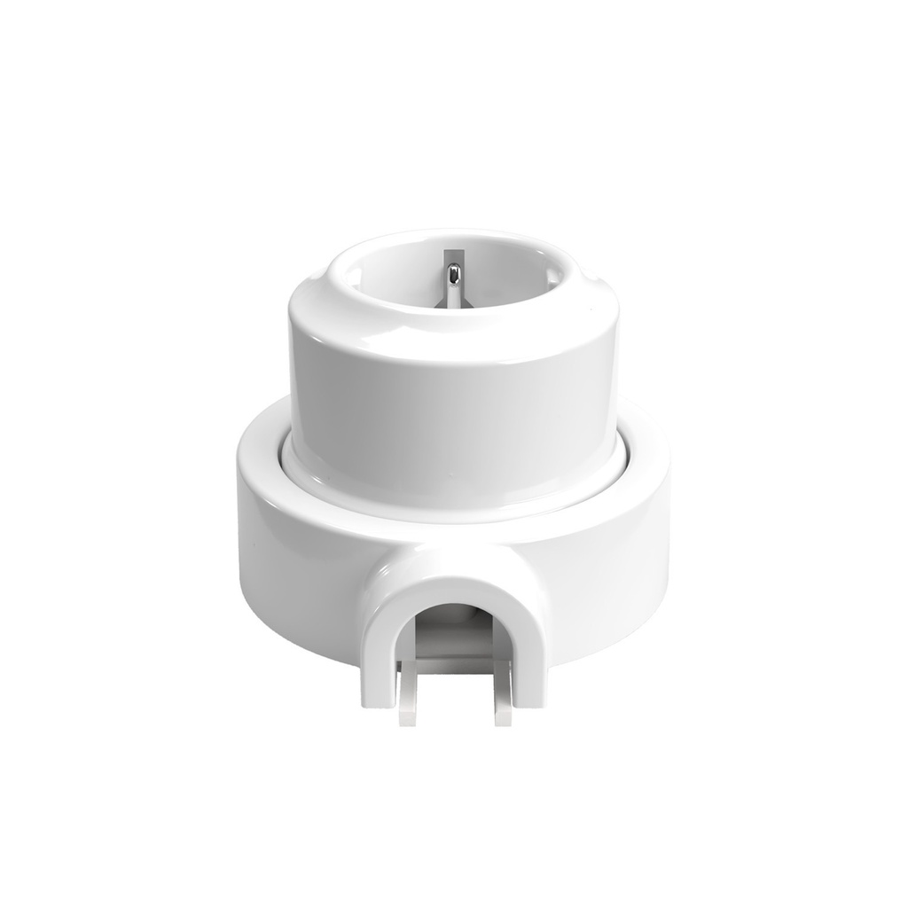 Schuko wall socket kit with porcelain base for Creative-Tubes – white, 1 outlet