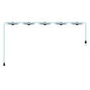 'Maioliche' string light, Lumet System, from 7,5 m with fabric cable, 5 lamp holders and lampshades, hook and black plug – Without bulb, Majolica blue