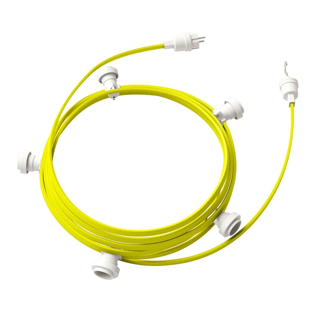 [CATE27B075CF10] Lichterkette Lumet-System 7,5m mit Textilkabel, 5 Lampenfassungen, weißem Haken und Stecker (CF10)