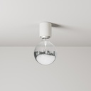 Wall light with exposed bulb and half silver sphere - Waterproof IP44 - IO – White