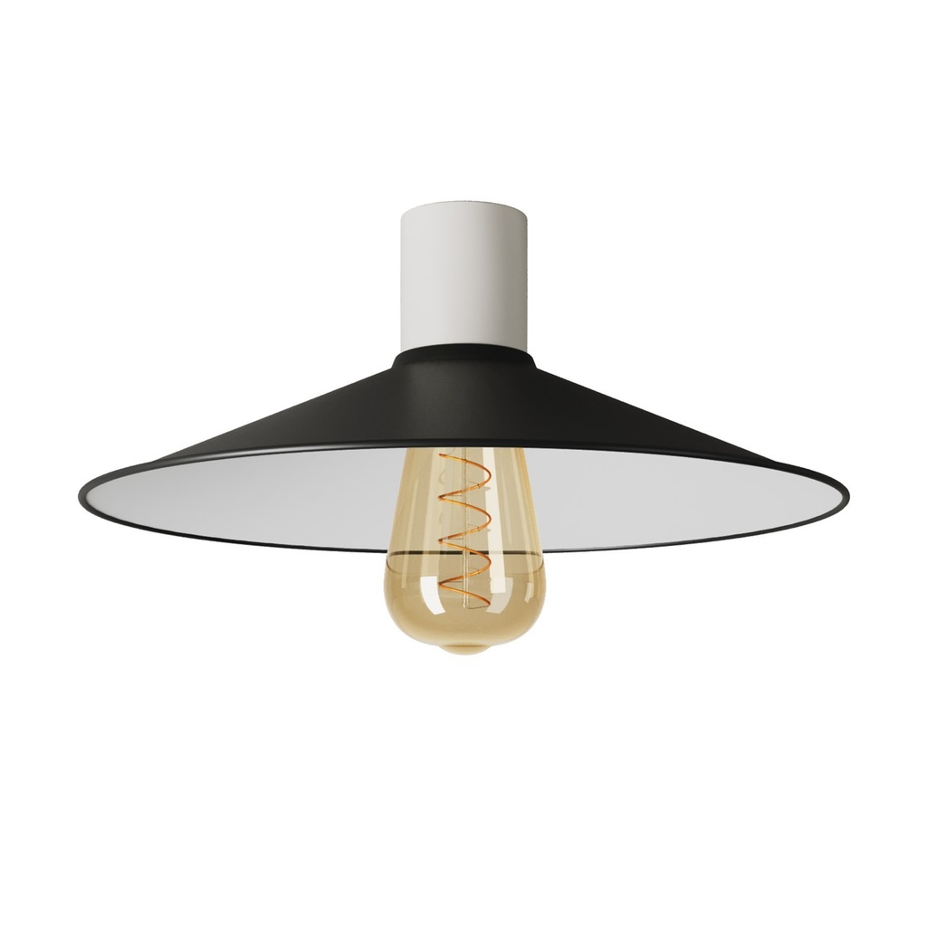 [IP44-E27-2-B-PAM13VNL-LC04] Plafonnier avec abat-jour en métal Swing - Étanche IP44 - IO (Blanc)
