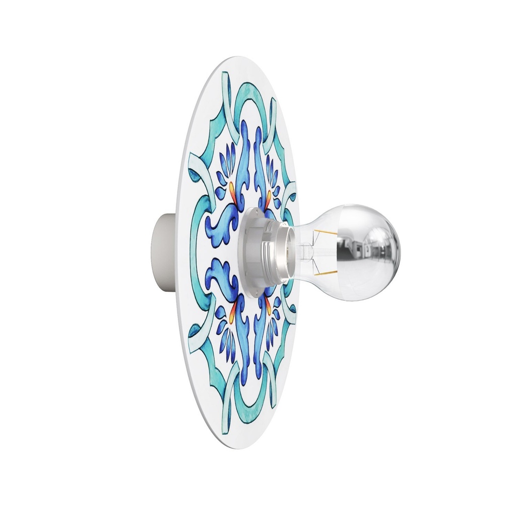 Lampe murale ou de plafond avec abat-jour effet majolique - étanche IP44 - IO – Blanc