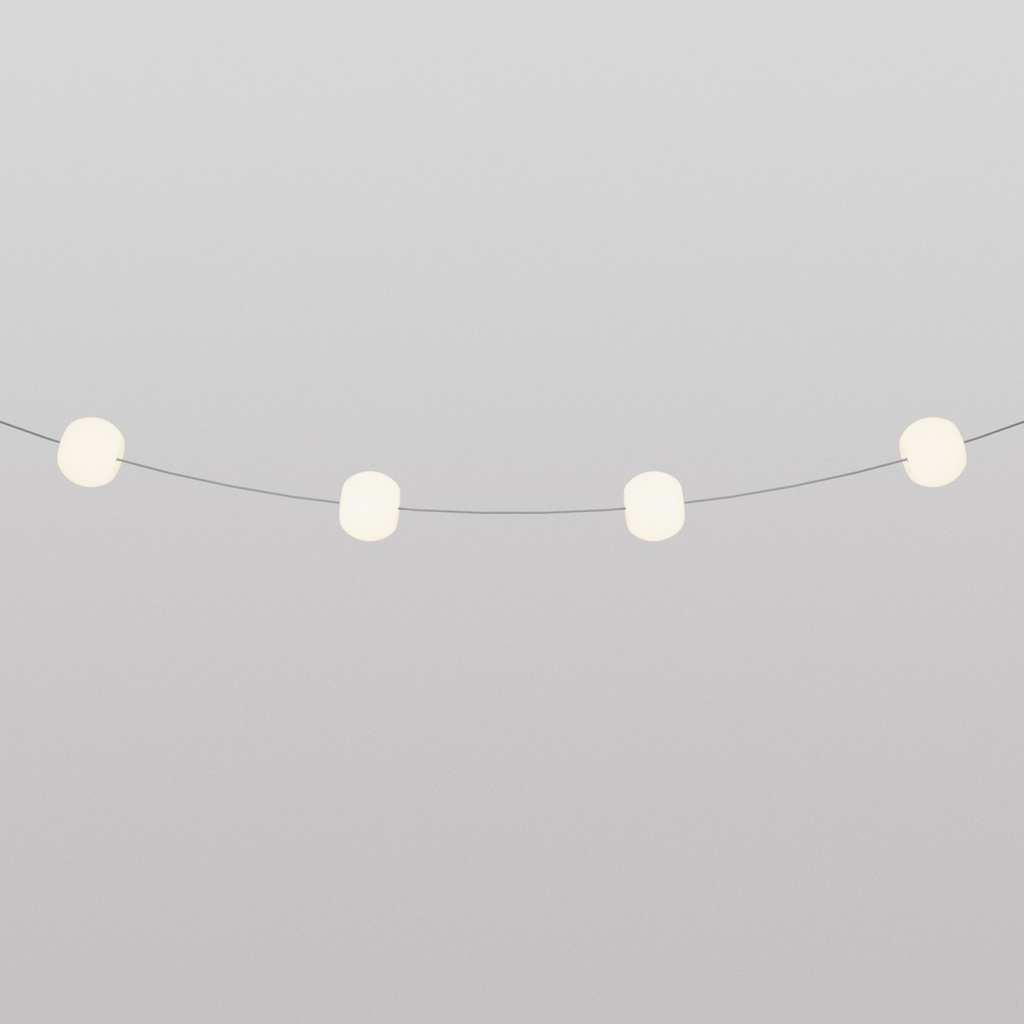 [MARINA04L-L070-GRI] Guirlande lumineuse à 4 points lumineux d’extérieur IP67 - Marina4 Cherry (Gris, Fiche UE, 70 cm)