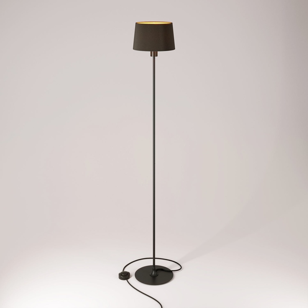 [FLMAG4551VNE120EUNRM04PARAT] Lampada da terra MAG-Y con base metallica tonda e paralume Athena (Senza lampadina, Nero, Europea (EU))
