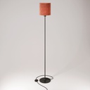 MAG-Y floor lamp with round metal base and Cilindro M shade – Without bulb, Black, EU plug