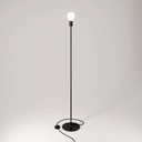 Lampada da terra MAG-Y con base metallica tonda – Senza lampadina, Nero, Spina EU