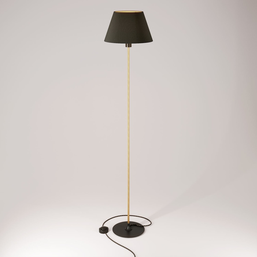 [FLMAG4551VNE120EUNERM42PARIM] Lampadaire MAG-Y avec base ronde en métal et abat-jour Impero M (Sans ampoule, Noir, UE)