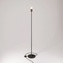 Lampada da terra MAG-Y con base metallica tonda con predisposizione per paralume – Senza lampadina, Nero, Spina EU