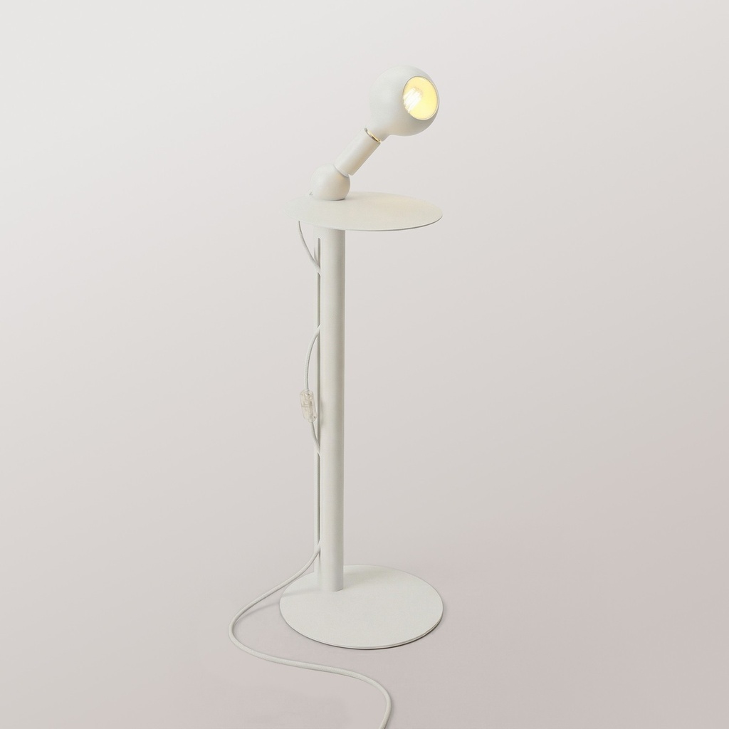 Rocco - Lampadaire avec ampoule Camo – Blanc, Fiche UE