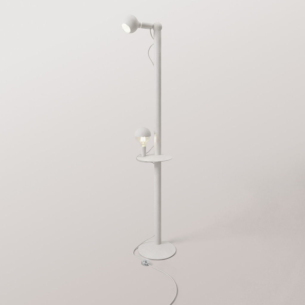 [FL-ROXCBIA-L] Rocco XXL - Lampada da terra con lampadina Maria e Camo (Bianco, Europea (EU))