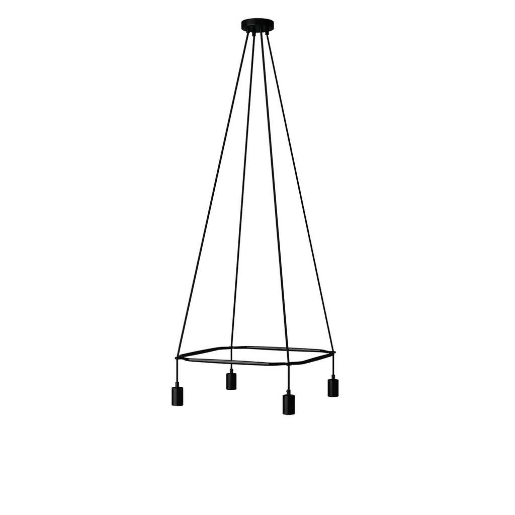 [SPM4FVNRM04CQ48N] 4-fall Cage Globe chandelier (Without bulb, Black)