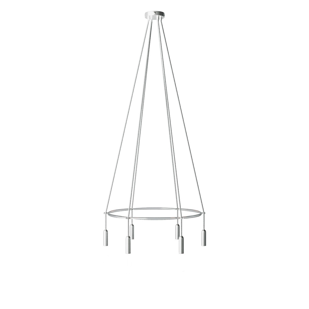 [SPME146FTISRM02CR60T] Lampadario Cage a 6 cadute P-Light (Senza lampadina, Titanio satinato)