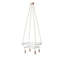 2 Cage Kronleuchter mit 4 Globo Bumped-Abhängungen – Ohne Leuchtmittel, Neutral