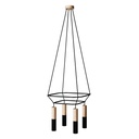 Lustre 2 Cage à 4 suspensions Tub-E14 Double – Sans ampoule, Noir