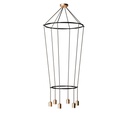 2 Cage Kronleuchter mit 6 Globo-Abhängungen – Ohne Leuchtmittel, Messing