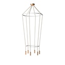 Kronleuchter 2 Cage mit 6 Abhängungen P-Light – Ohne Leuchtmittel, Mattbronze
