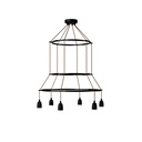 Lampadario 3 Cage a 6 cadute Edison ST64 – Senza lampadina, Nero