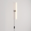 Lampe avec fiche, finition métallique et ampoule LED linéaire S14d – Sans ampoule, Titane satiné, Fiche UE