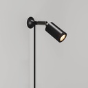 MAG-Y wall lamp with joint and spot light – Without bulb, Black, EU plug