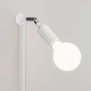 Applique MAG-Y con snodo e portalampada in silicone con interruttore – Senza lampadina, Bianco, Spina EU
