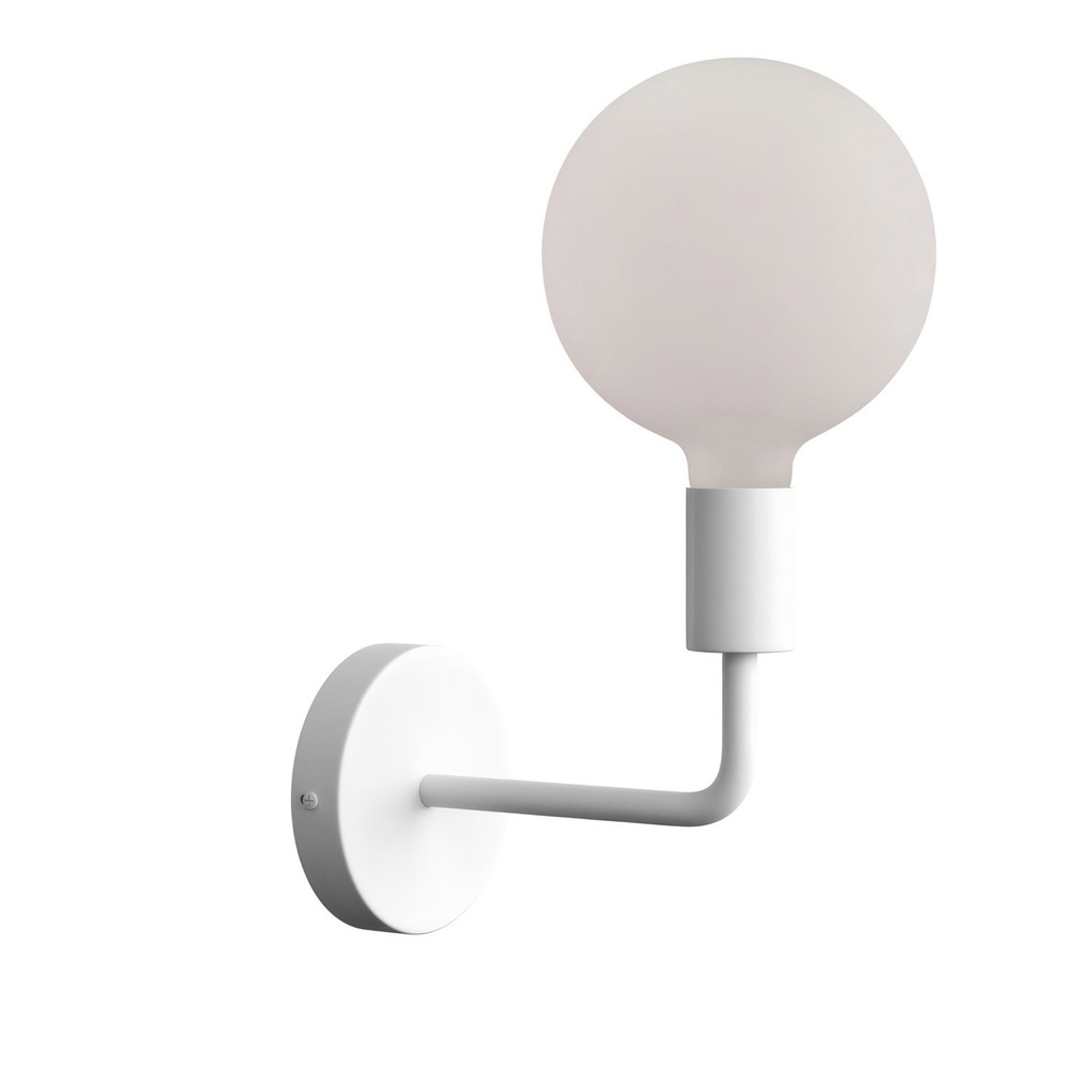 [APM4VBO] Fermaluce Metal, metal wall light with bent extension (Without Matter, Without bulb, White)