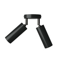 Lampada a 2 faretti con paralume Tub-E14 e rosone tondo – Senza Matter, Senza lampadina, Nero