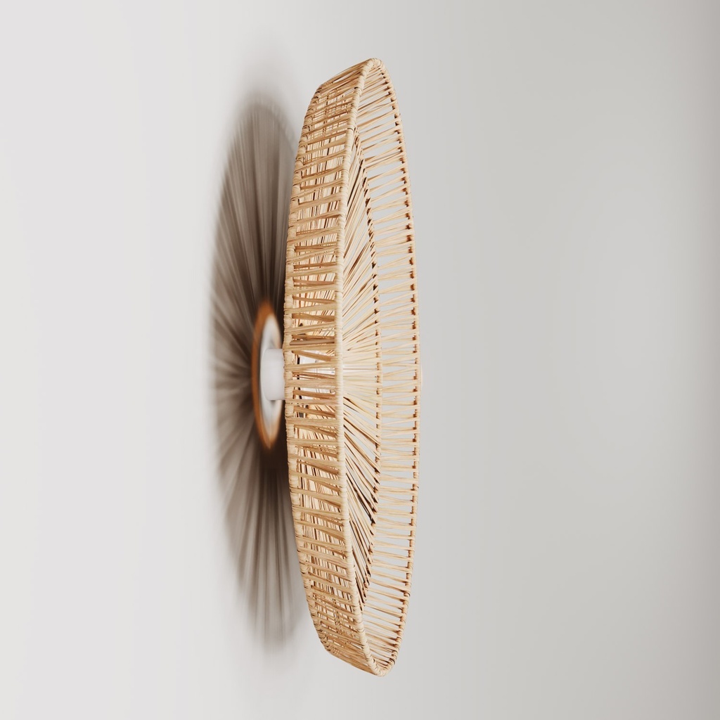 Lampada da parete e soffitto con paralume in rafia Tahiti – Senza lampadina