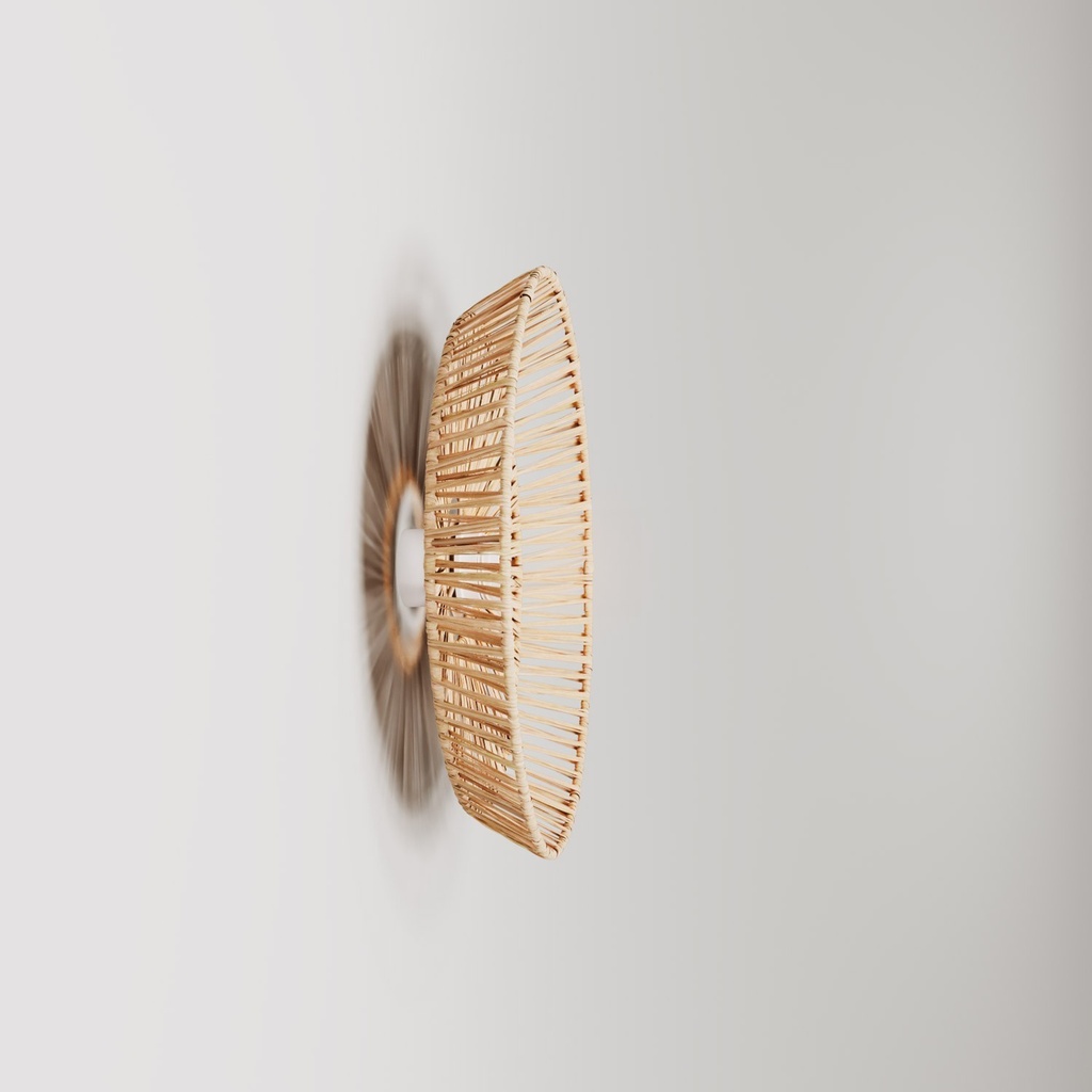 Lampada da parete e soffitto con paralume in rafia Moorea – Senza lampadina