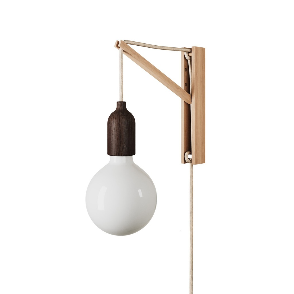 [FIN272L04LEGNER20RN06-SST01] Wooden wall lamp with two-pin plug (Without bulb)