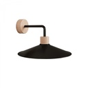 Fermaluce Wood wooden wall lamp with Swing lampshade and curved extension – Without bulb