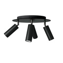 Ceiling lamp with 4 spotlights, Tub-E14 lampshades and round Rose-One XXL – Without bulb, Black