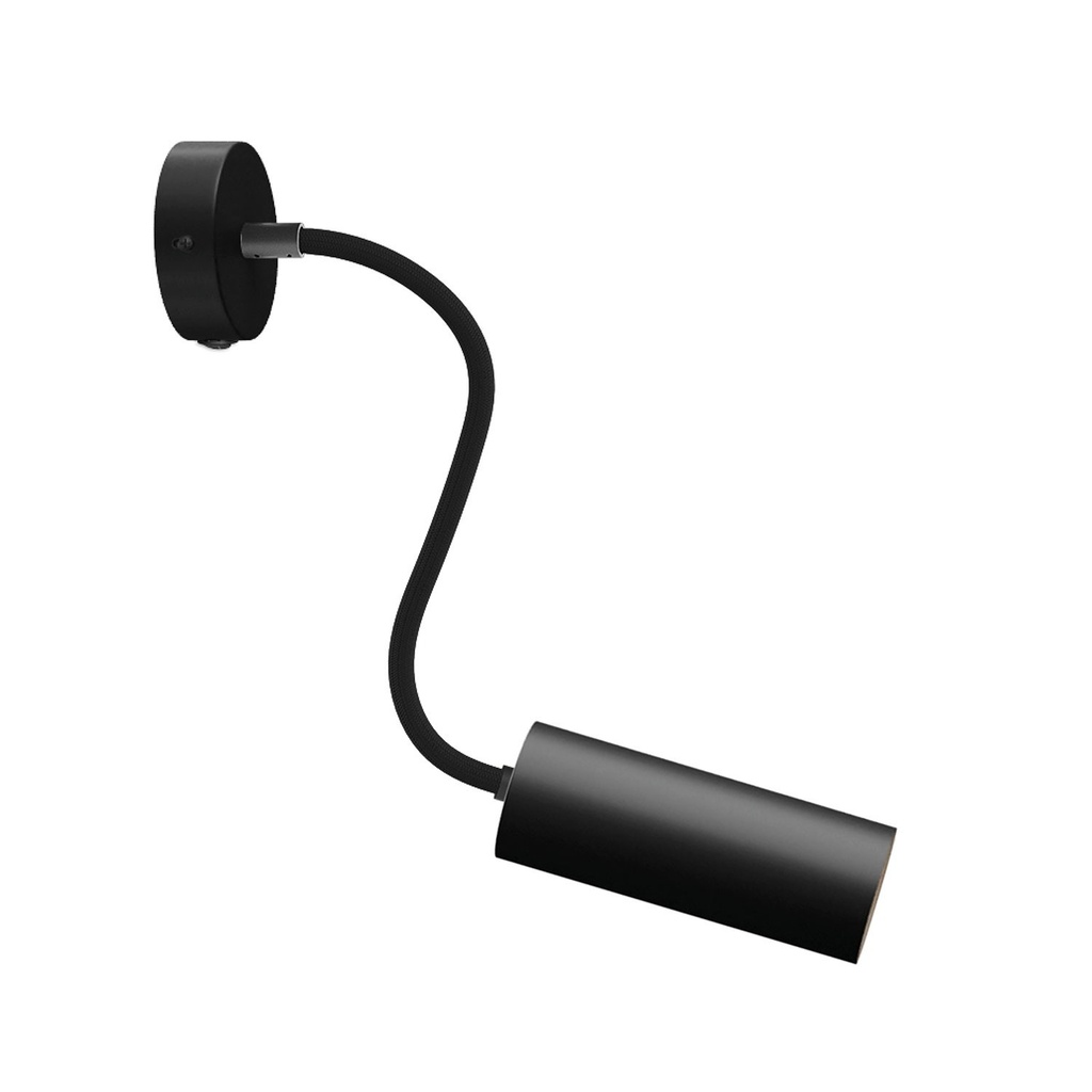 [APMSWVNFLVNRM04SPOTVN] Fermaluce Flex 30 Lampe mit Mini-Baldachin, Schalter und Spot mit Tub-E14-Lampenschirm (Ohne Leuchtmittel, Schwarz)