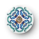 Fermaluce wall light with mini Ellepì 'Maioliche' flat lampshade – Without Matter, Without bulb, Majolica Blue