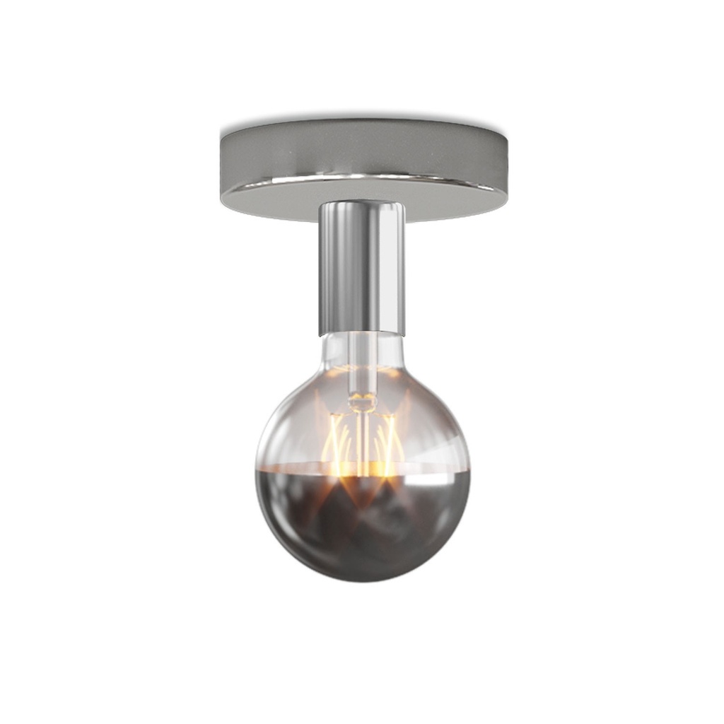 Lampe Fermaluce en métal avec ampoule Globe G95 – Sans Matter, Chrome