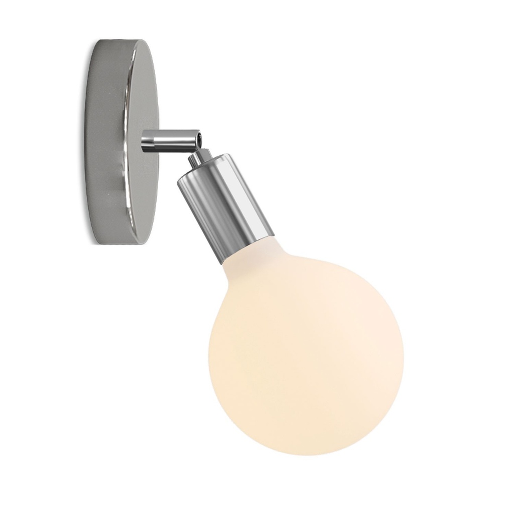 [APM2CRTBS1CR-L1] Fermaluce lamp with metal joint and Porcelain Globe light bulb (Chrome)