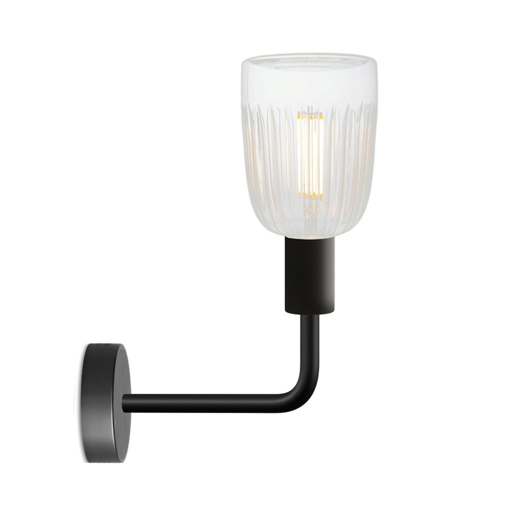 [APM483VN-L] Fermaluce Elle metal wall lamp with Crystal bulb (Black)