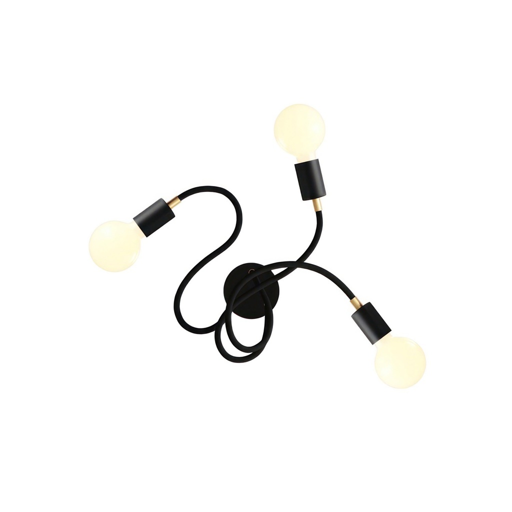 [SPM3FLVN60OTSRM04-MATTER] Flex 60 applique ou plafonnier flexible à lumière diffuse avec ampoule LED G95 (Matter ON/OFF, Sans ampoule, Noir)