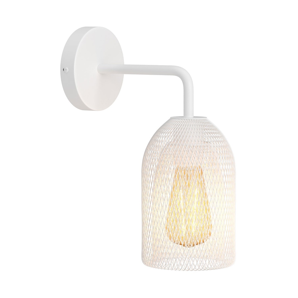 Fermaluce Metal avec abat-jour Ghostbell, applique en métal avec extension courbe – Sans Matter, Sans ampoule, Blanc