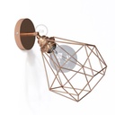 Fermaluce Metallo 90° con paralume Diamond, lampada filomuro orientabile in metallo – Matter ON/OFF, Senza lampadina, Rame