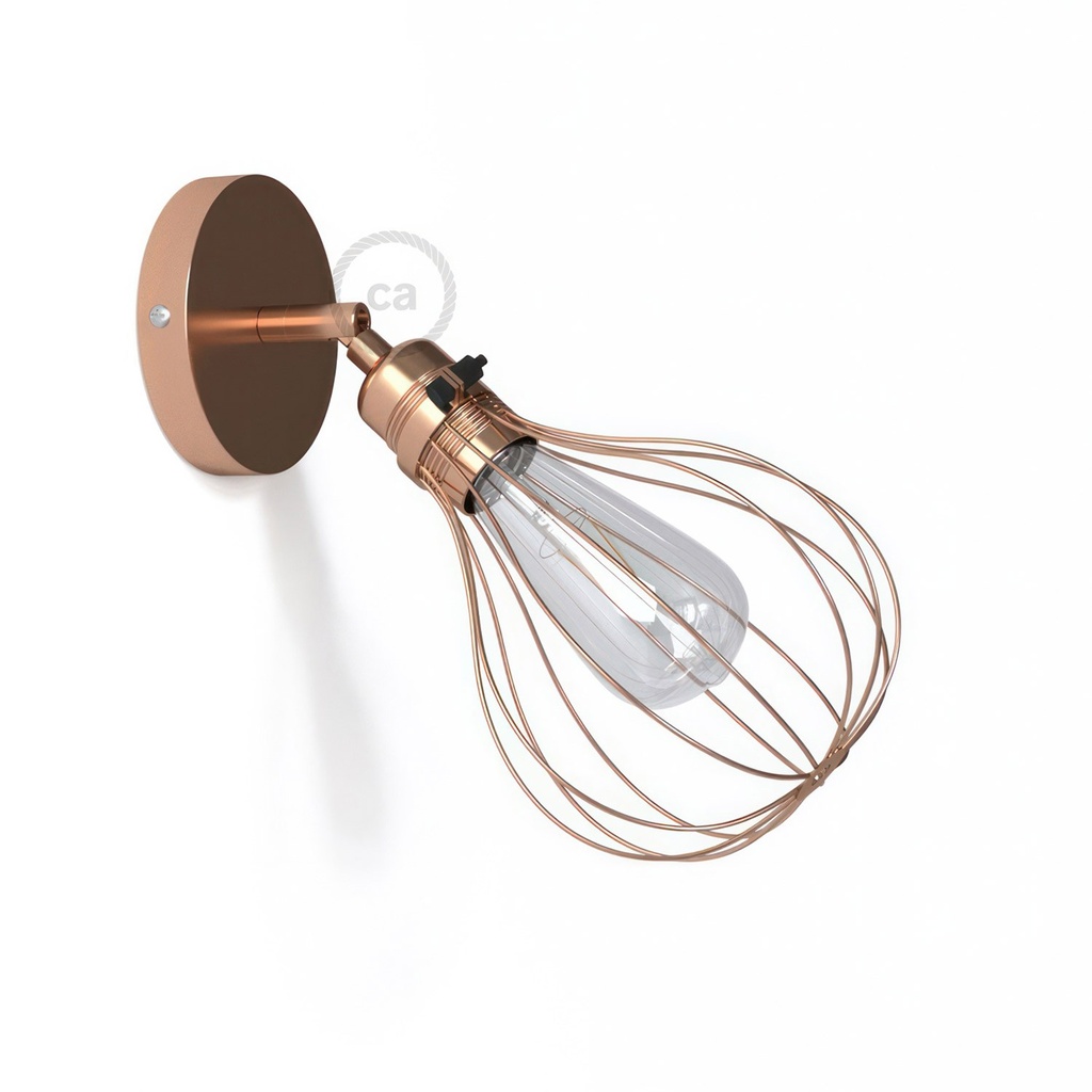 [APM2RATBS1RAGRA] Fermaluce Metal 90° mit Drop-Schirm, schwenkbare Wandleuchte aus Metall (Ohne Matter, Ohne Leuchtmittel, Kupfer)