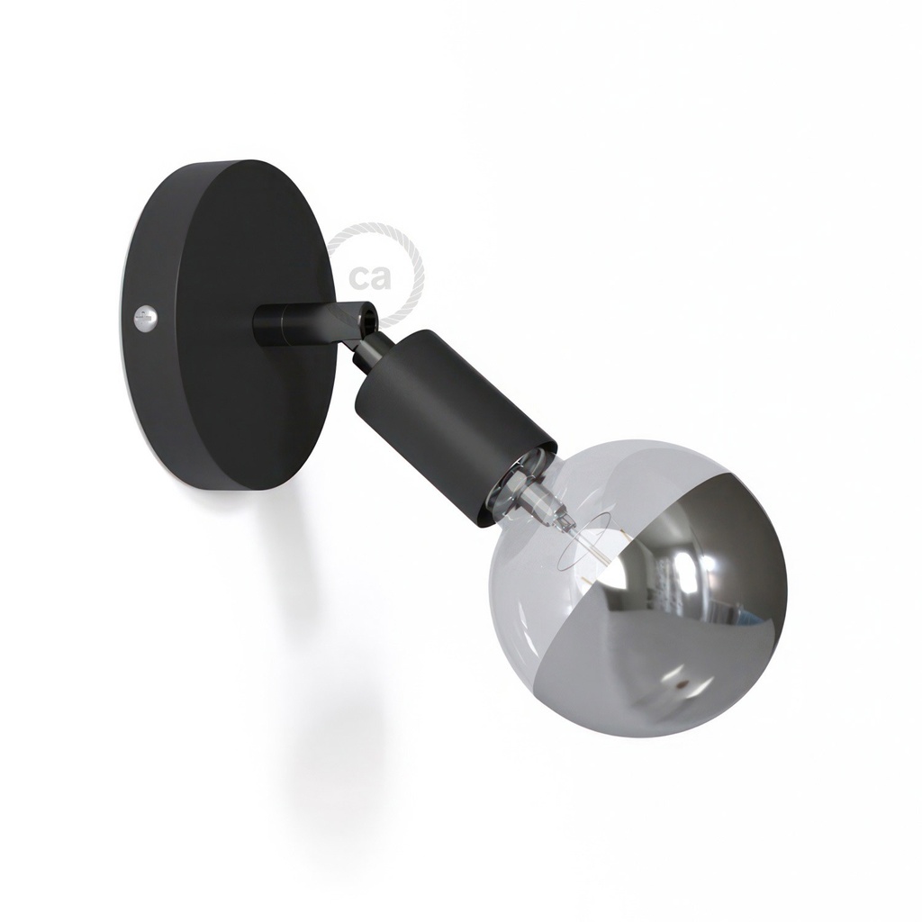 Applique et plafonnier Fermaluce Métal 90°, point lumineux orientable – Non, Sans ampoule, Noir